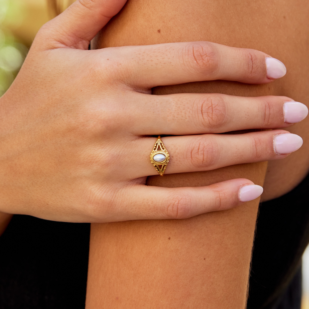 Dorothée | Vintage Kongelig Ring I Perle
