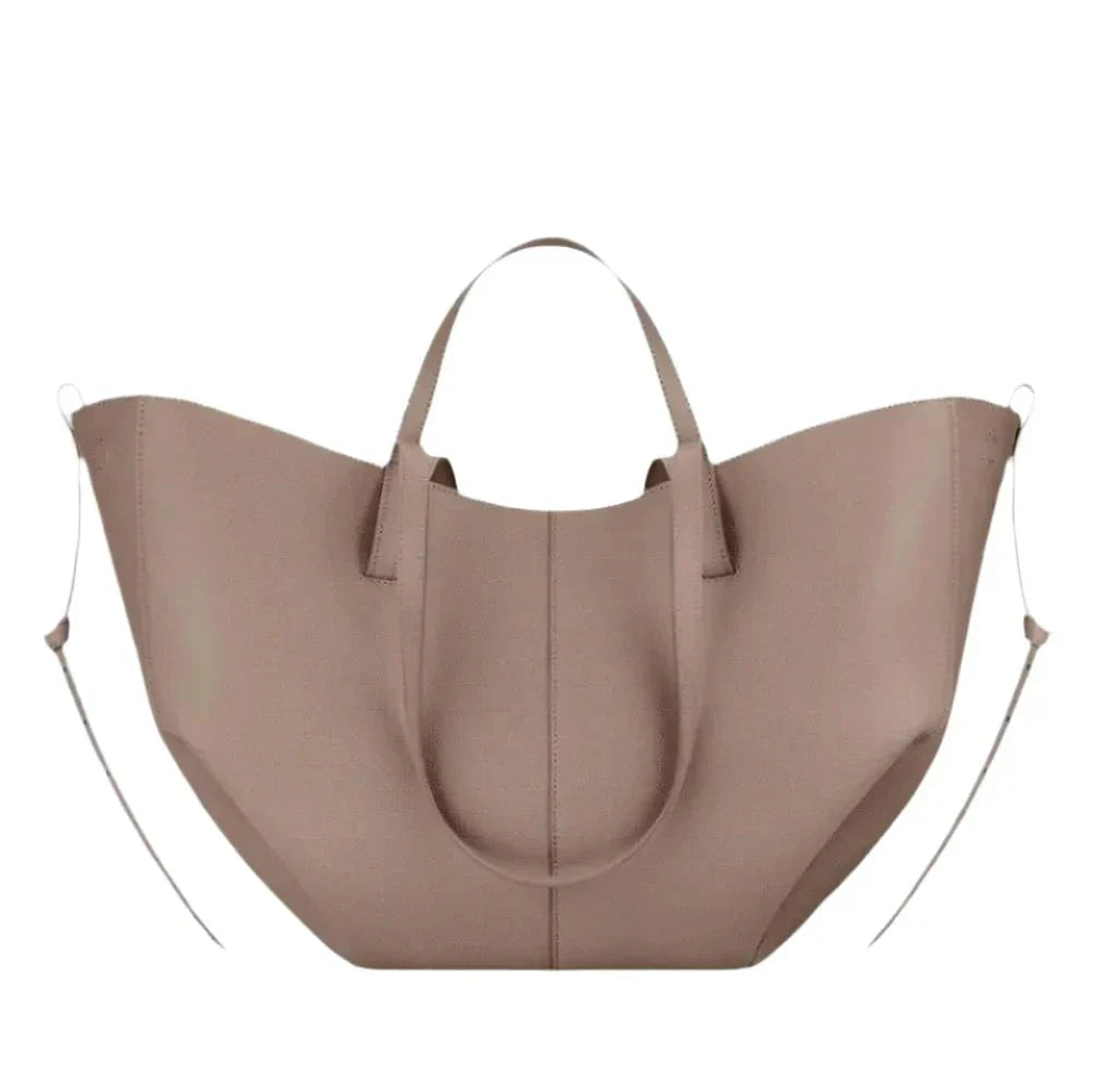 Mara | Taupe Skinn Toteveske i Oversized Design