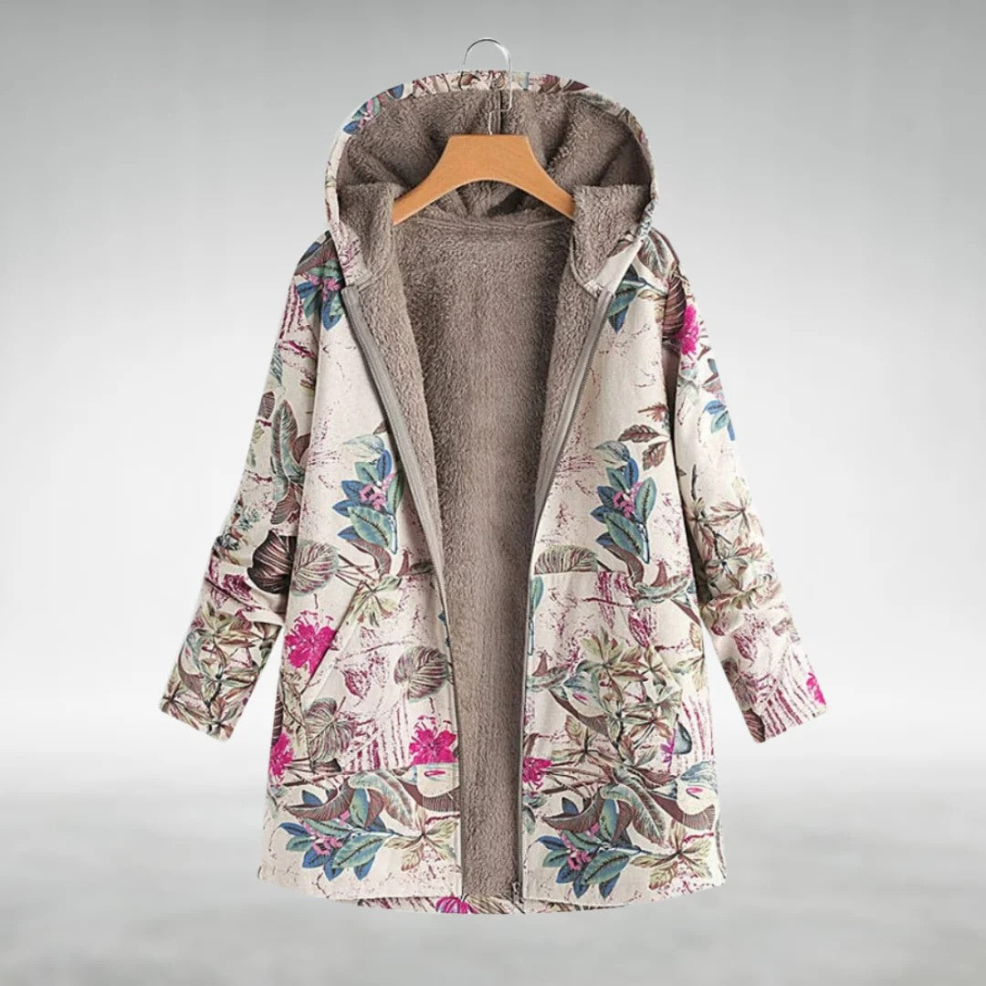 Torhild | Stilig Fleecejakke med Blomsterdesign
