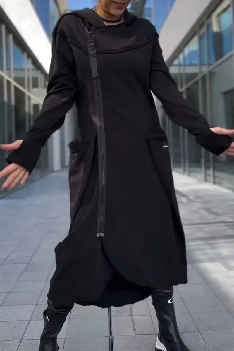 Nanna | Lang Hoodie-Kjole med Moderne Snitt