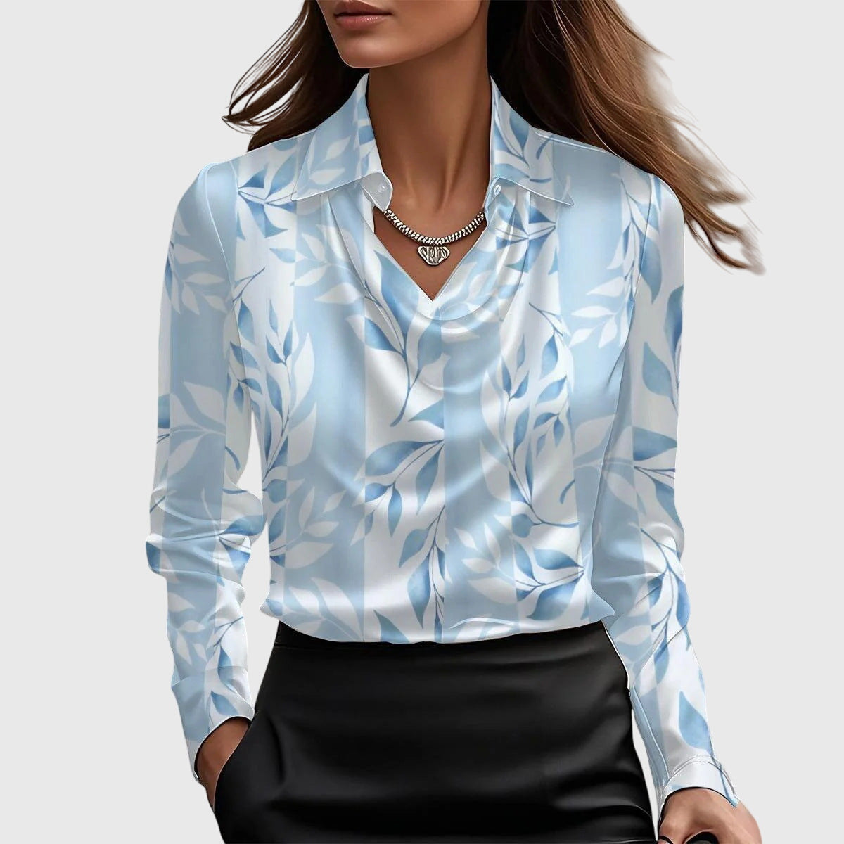 Elgul | Elegant Bluse med Blomsterprint