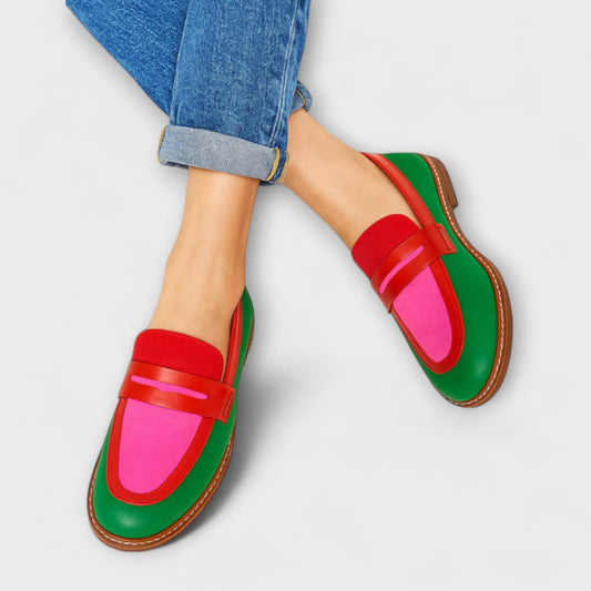 Nyla | Moderne loafers med kontrastpaneler