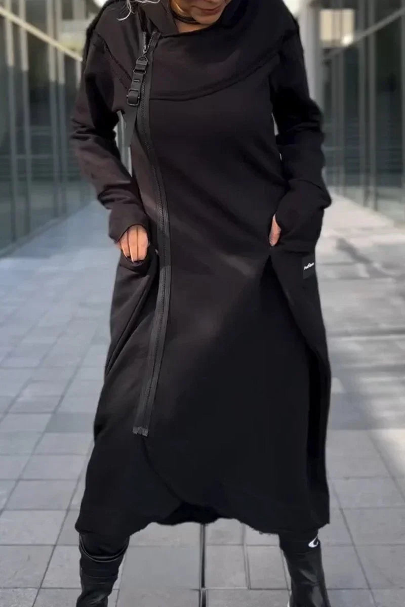 Nanna | Lang Hoodie-Kjole med Moderne Snitt