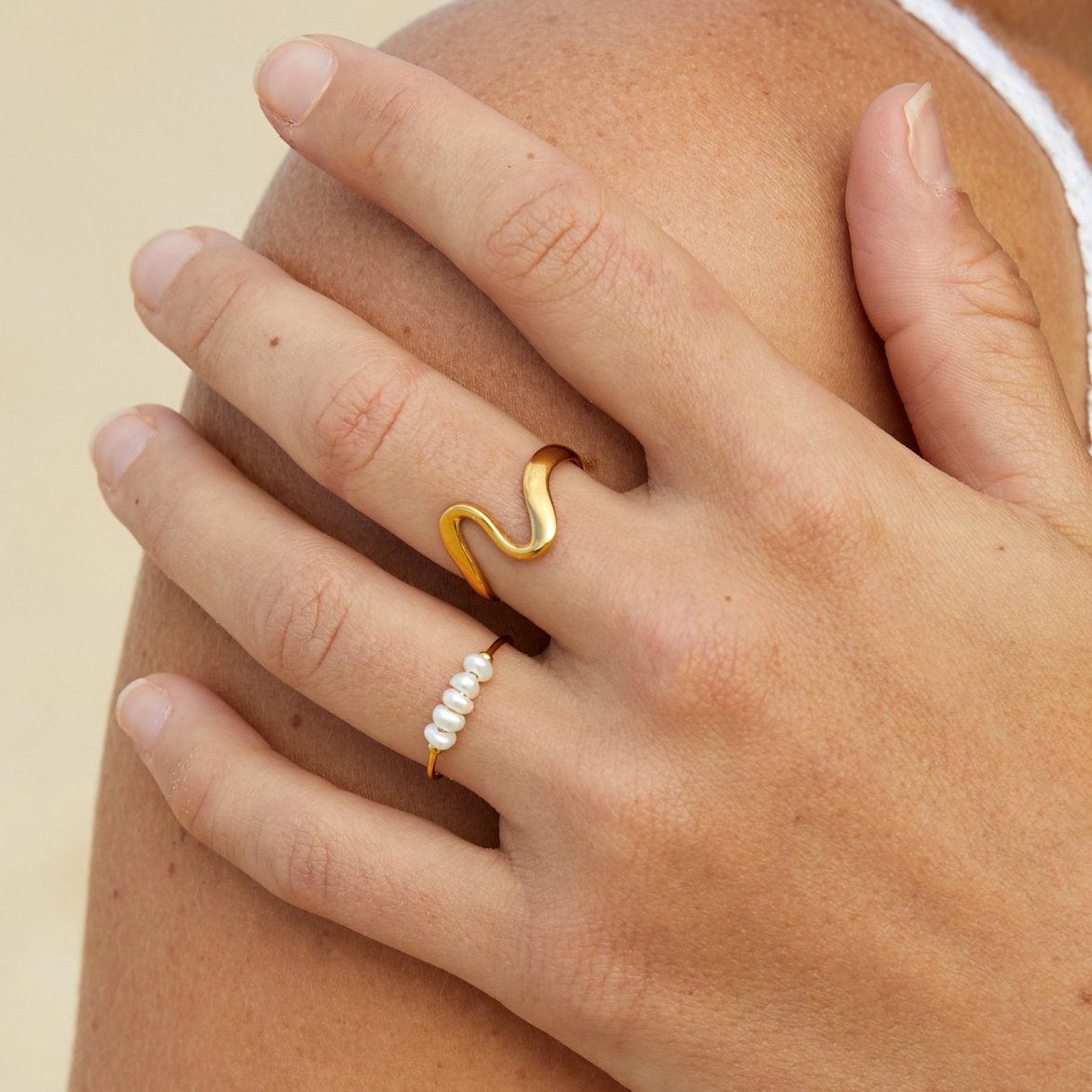 Célestiane | Ring Med Ferskvannsperler