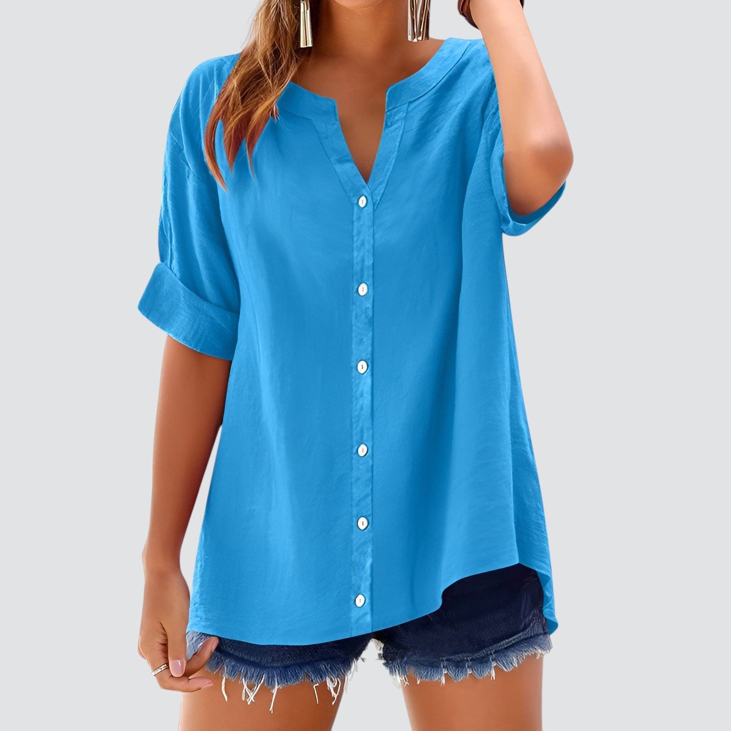 Eivor | Sommerlig linkebluse med knapper