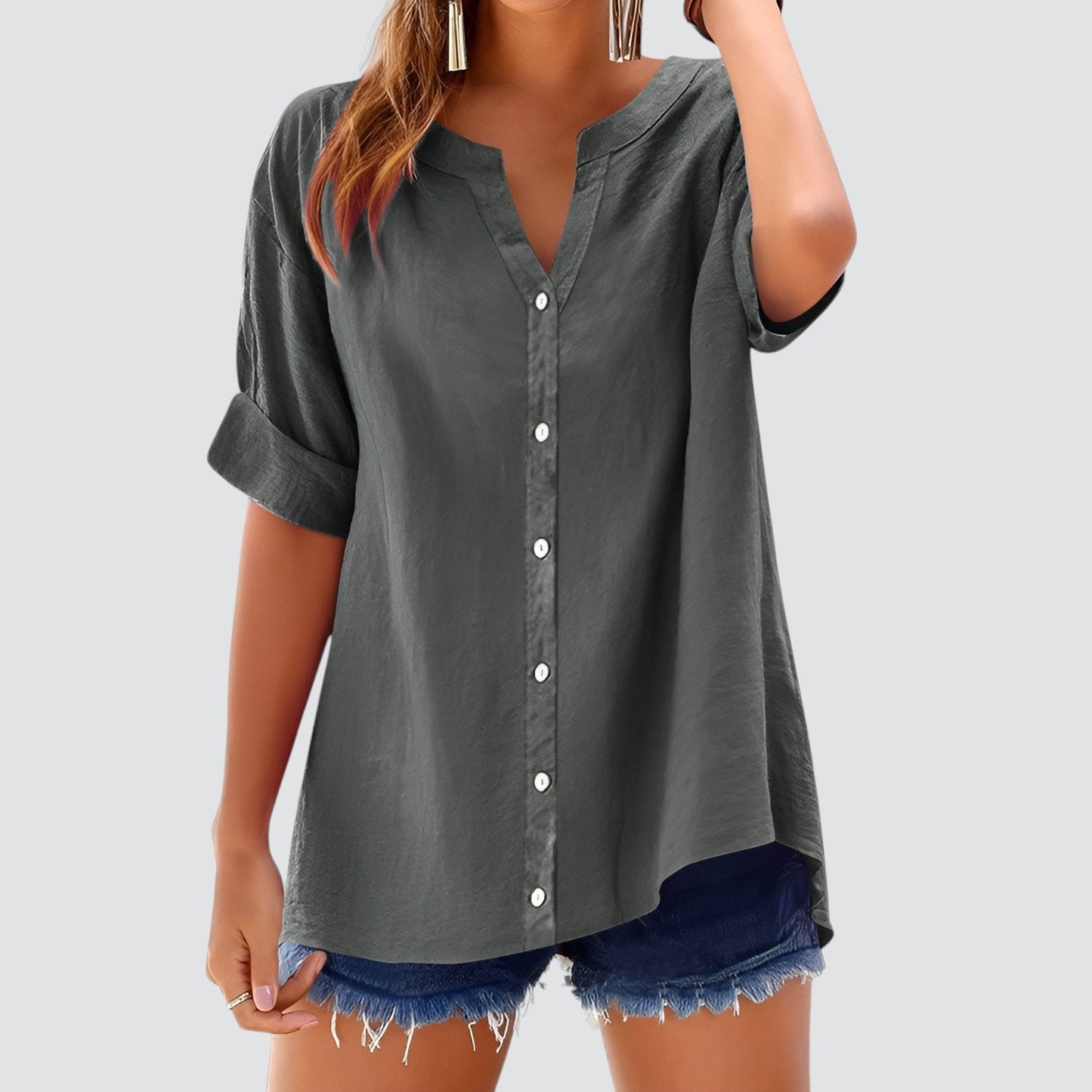 Eivor | Sommerlig linkebluse med knapper