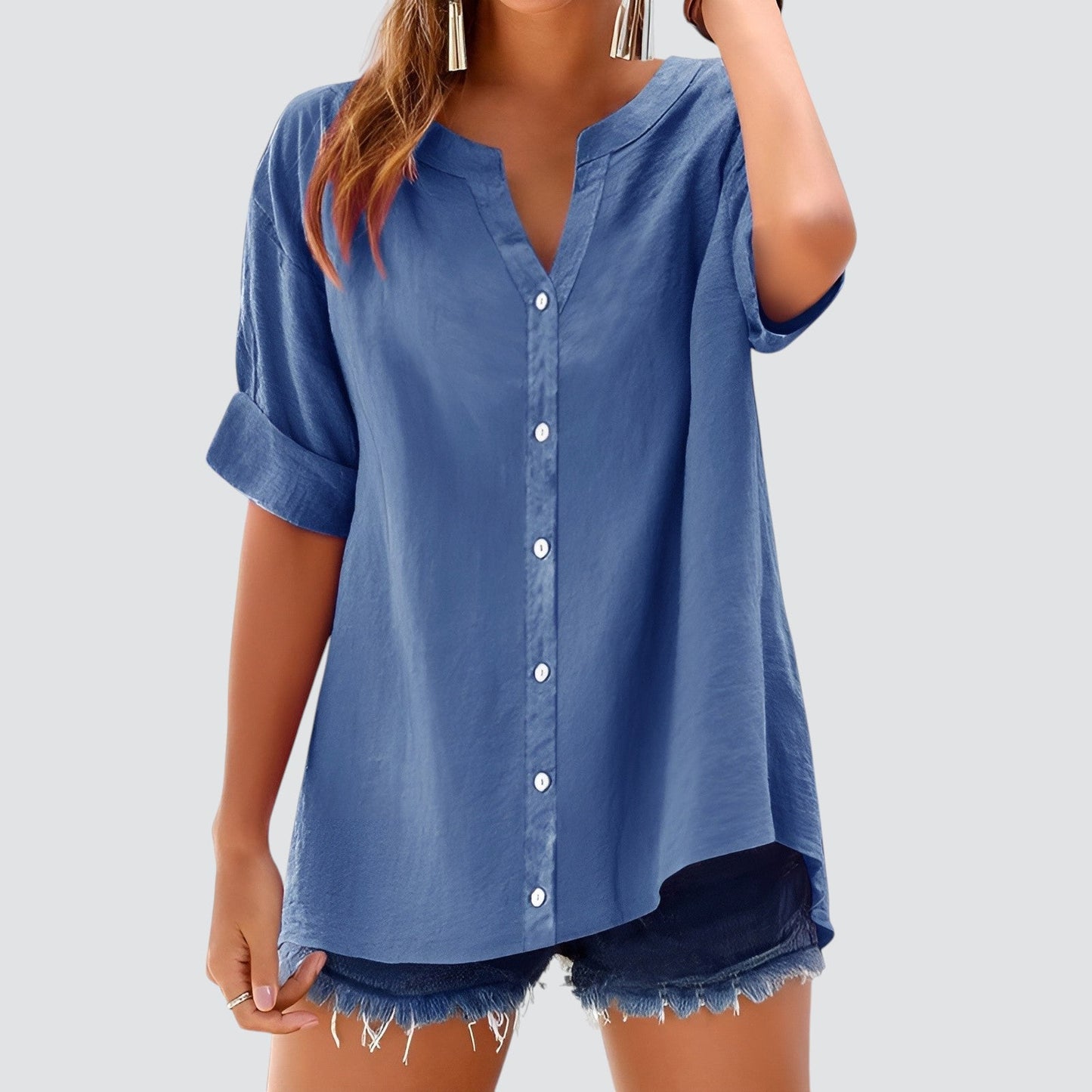 Eivor | Sommerlig linkebluse med knapper