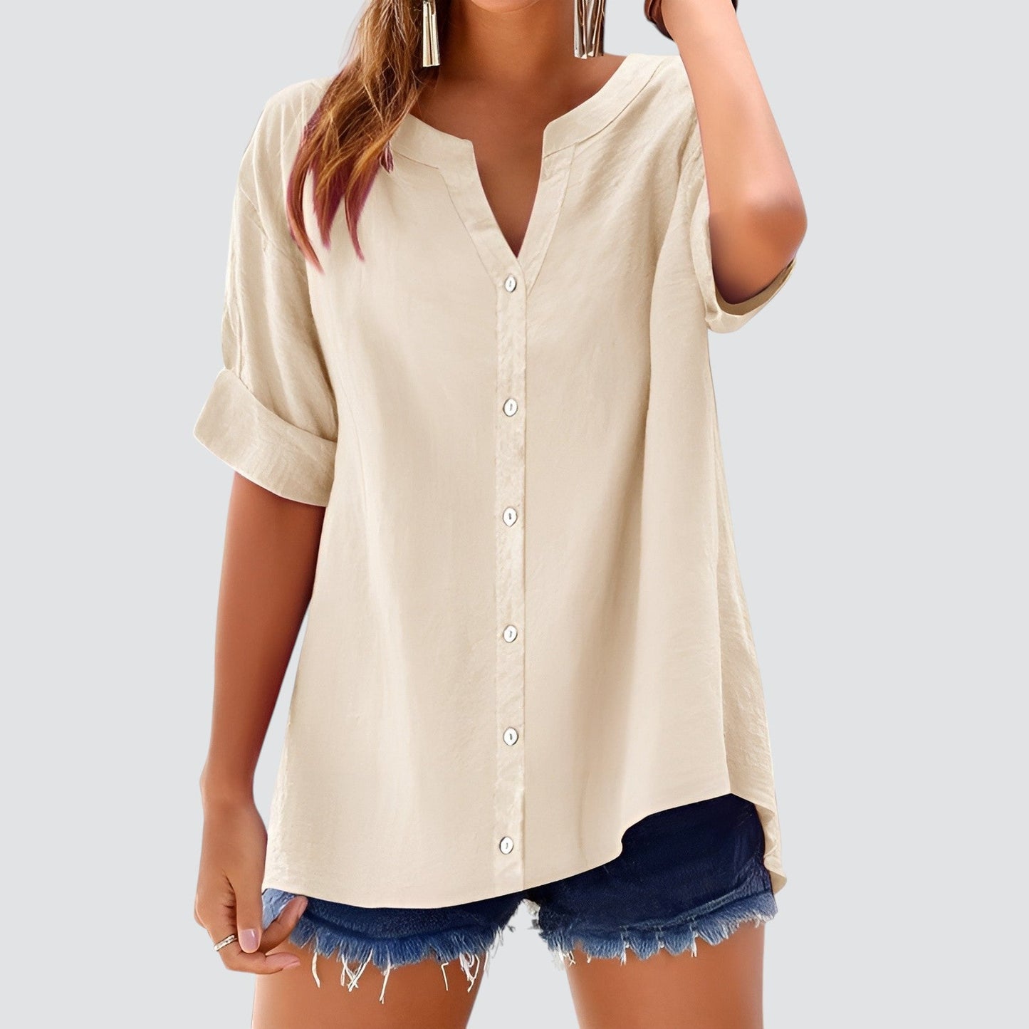 Eivor | Sommerlig linkebluse med knapper