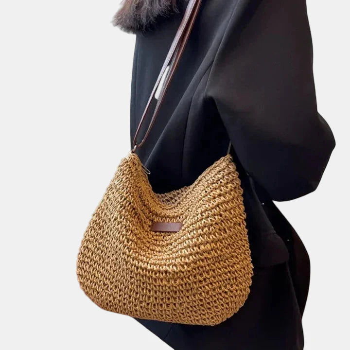 Selma | Avslappet Skulderveske med Naturlig Preg