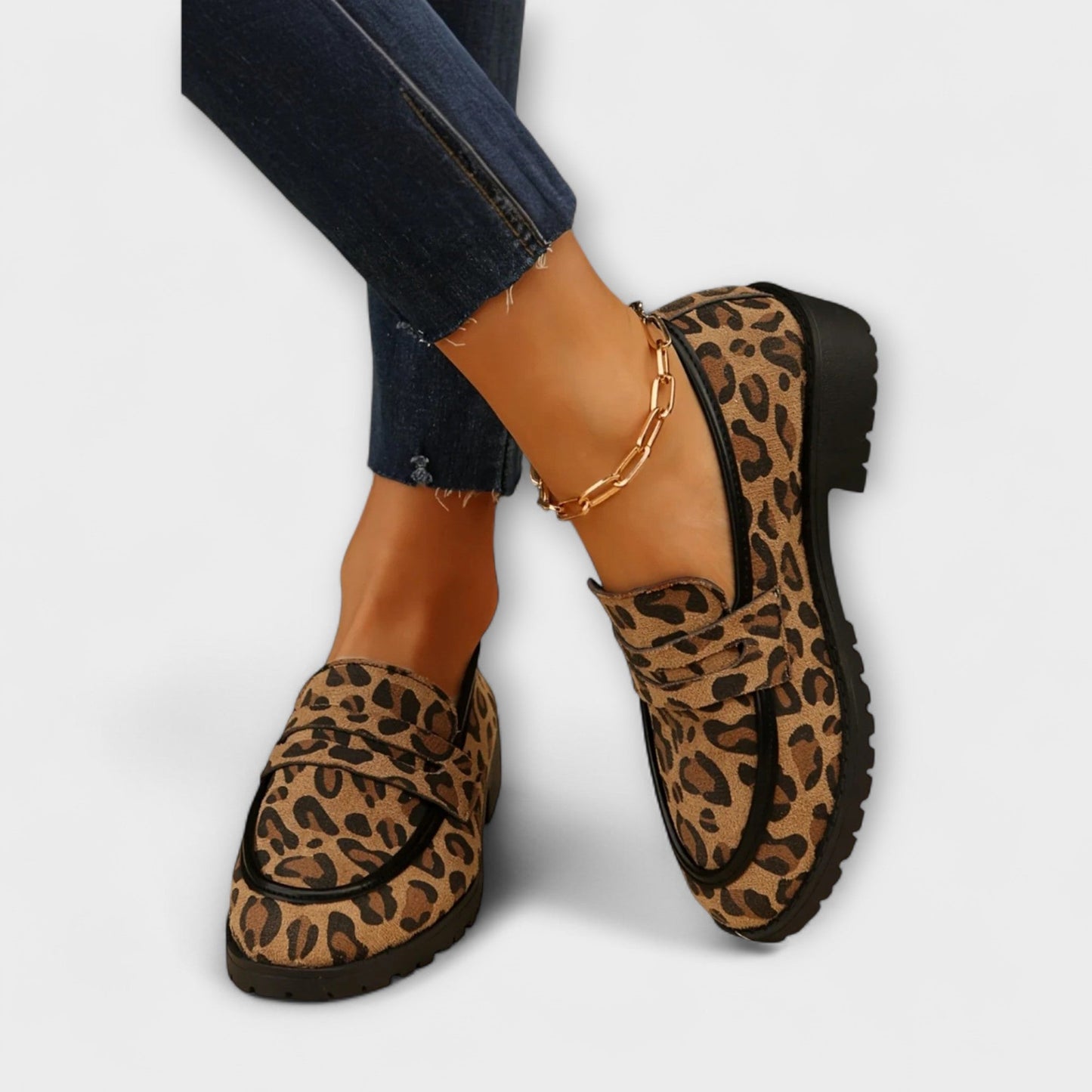 Mireille | Loafers med dyreprint og markert kant