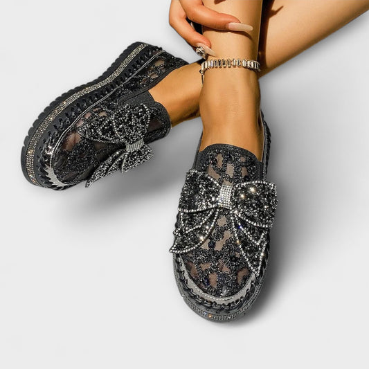 Rue | Slip-on med blonde og sløyfedetaljer