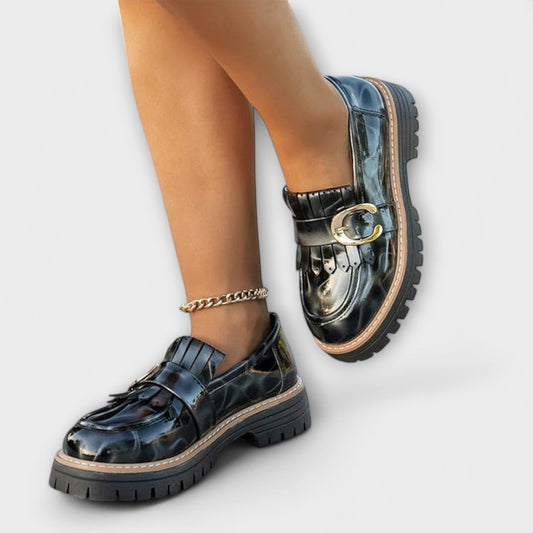 Nova | Chunky loafers med spenne og frynser