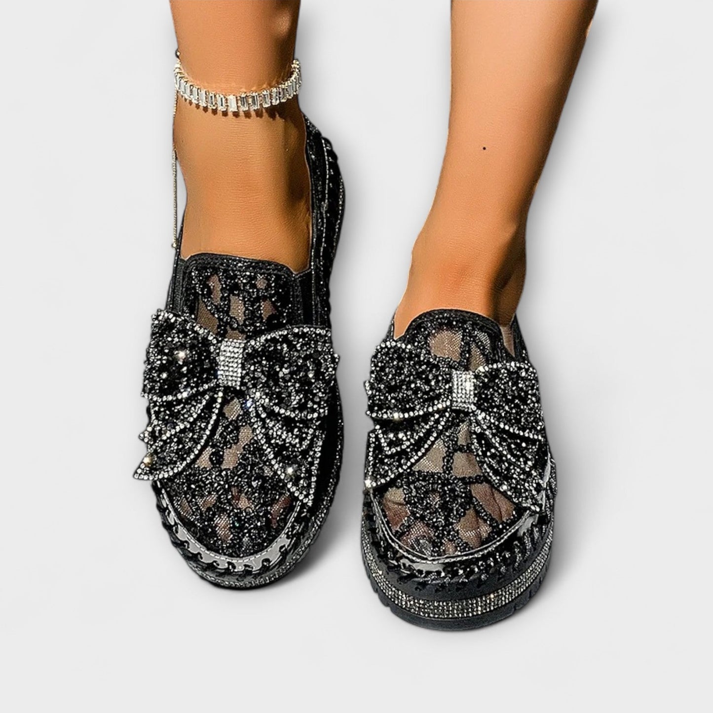 Rue | Slip-on med blonde og sløyfedetaljer