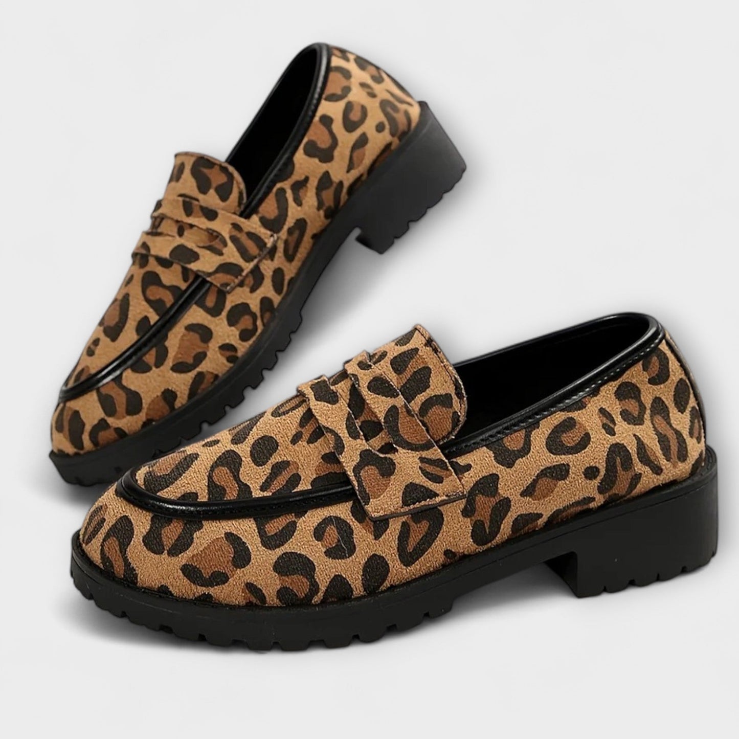 Mireille | Loafers med dyreprint og markert kant