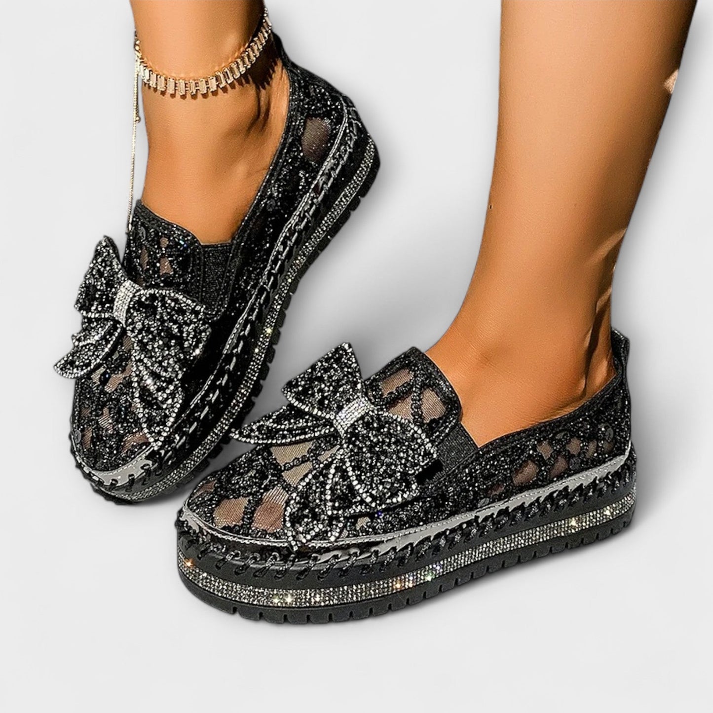 Rue | Slip-on med blonde og sløyfedetaljer