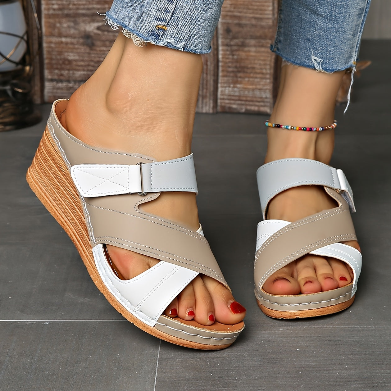 Marina Colorblock Hælsklier - Komfortable Sandaler