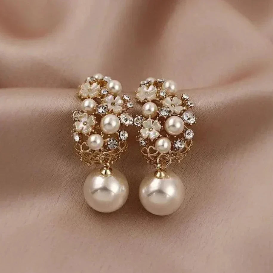 Dakota - Elegante Blomst Perle Øredobber
