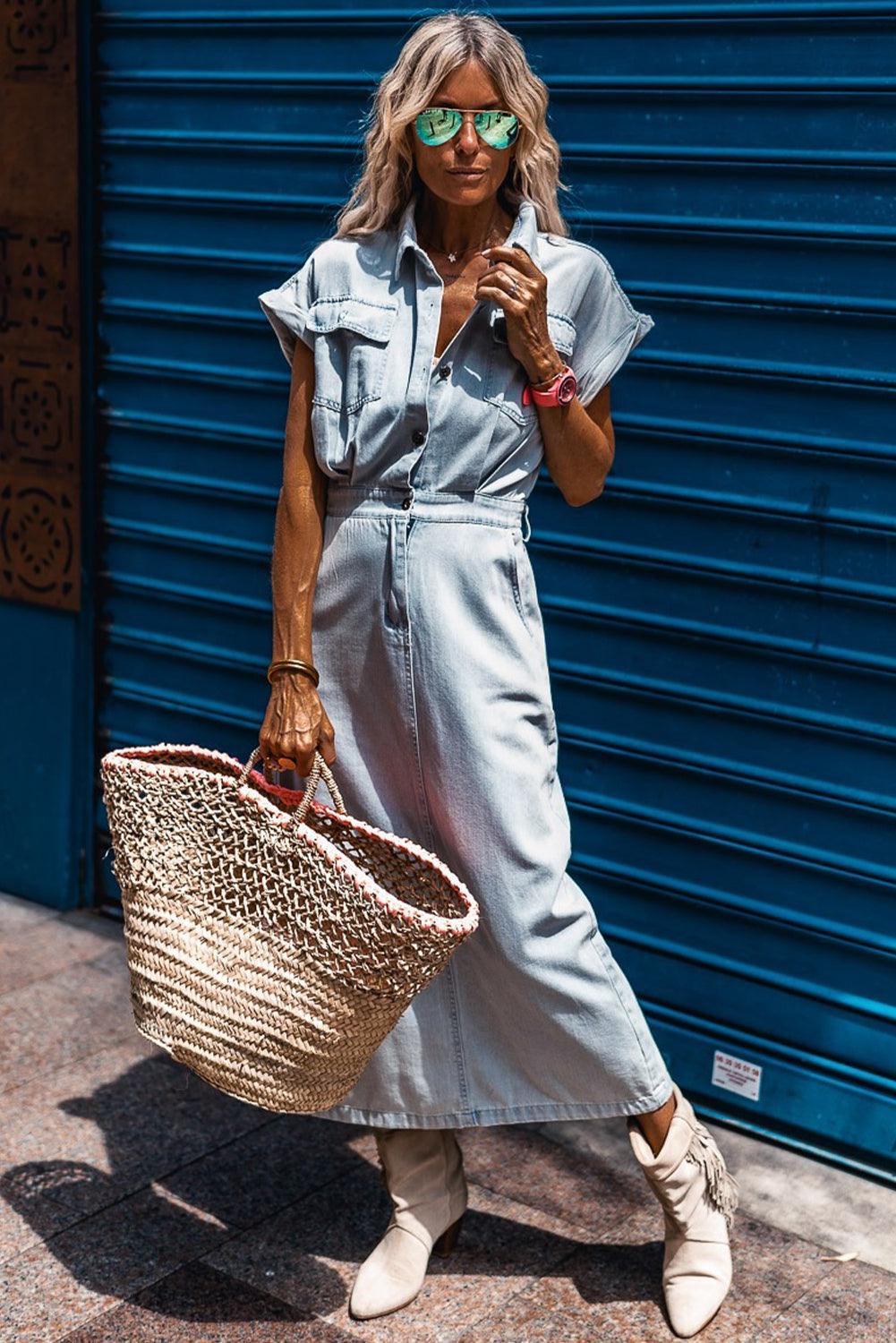 Celine | Elegant Denim Kjole