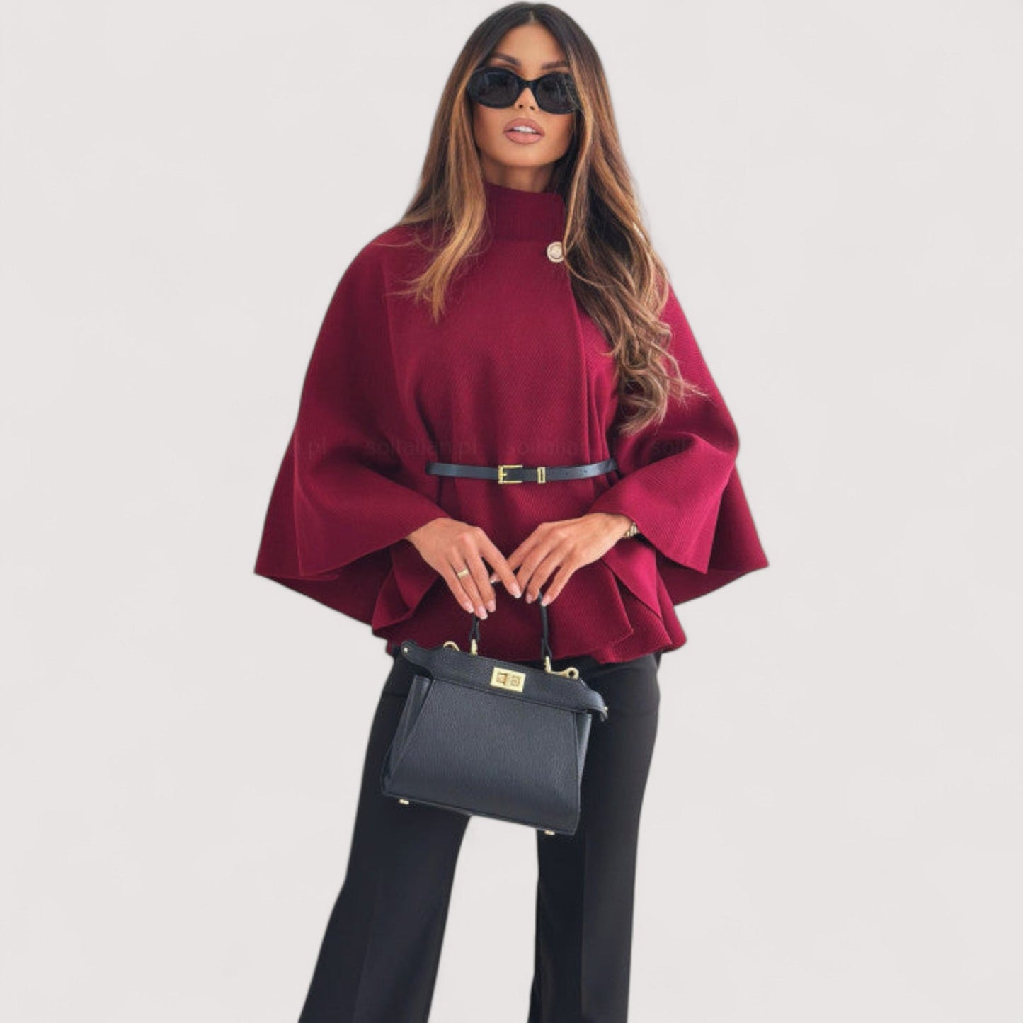 Lovise | Elegant Sommerfuglkåpe Med Belte