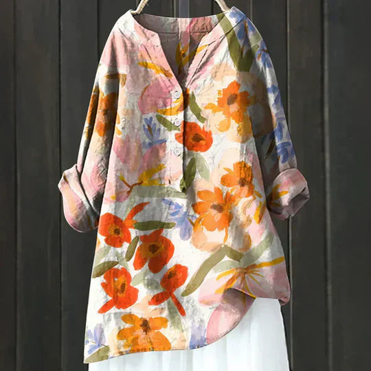 Norbjørg | Kunstnerisk Bluse Med Blomstertrykk