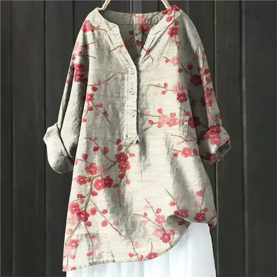 Norbjørg | Kunstnerisk Bluse Med Blomstertrykk