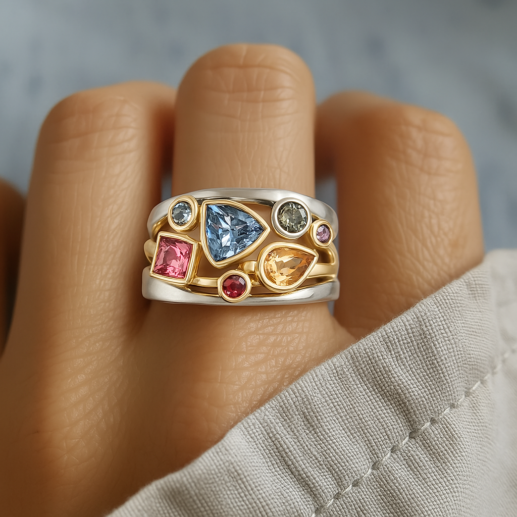 Évadne | Vintage Ring med Bunter Zirkonia