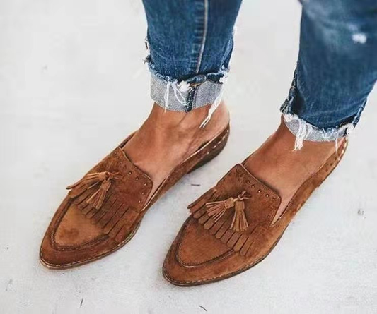 Fleur | Loafers med frynser og metallspenne