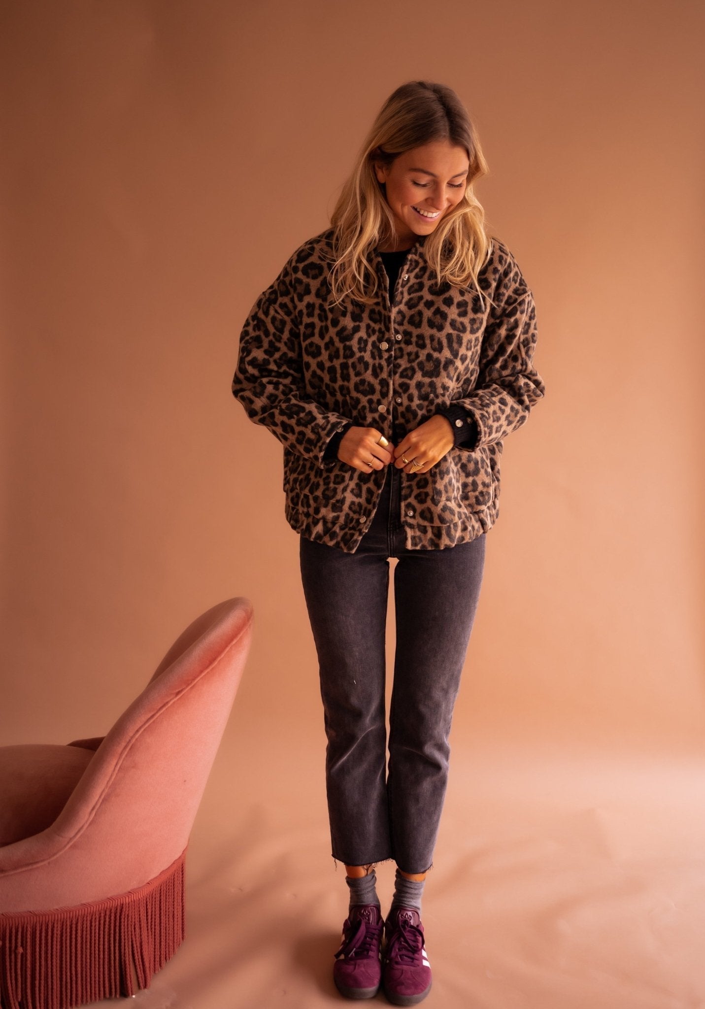 Helene | Jakke med Leopard Trykk
