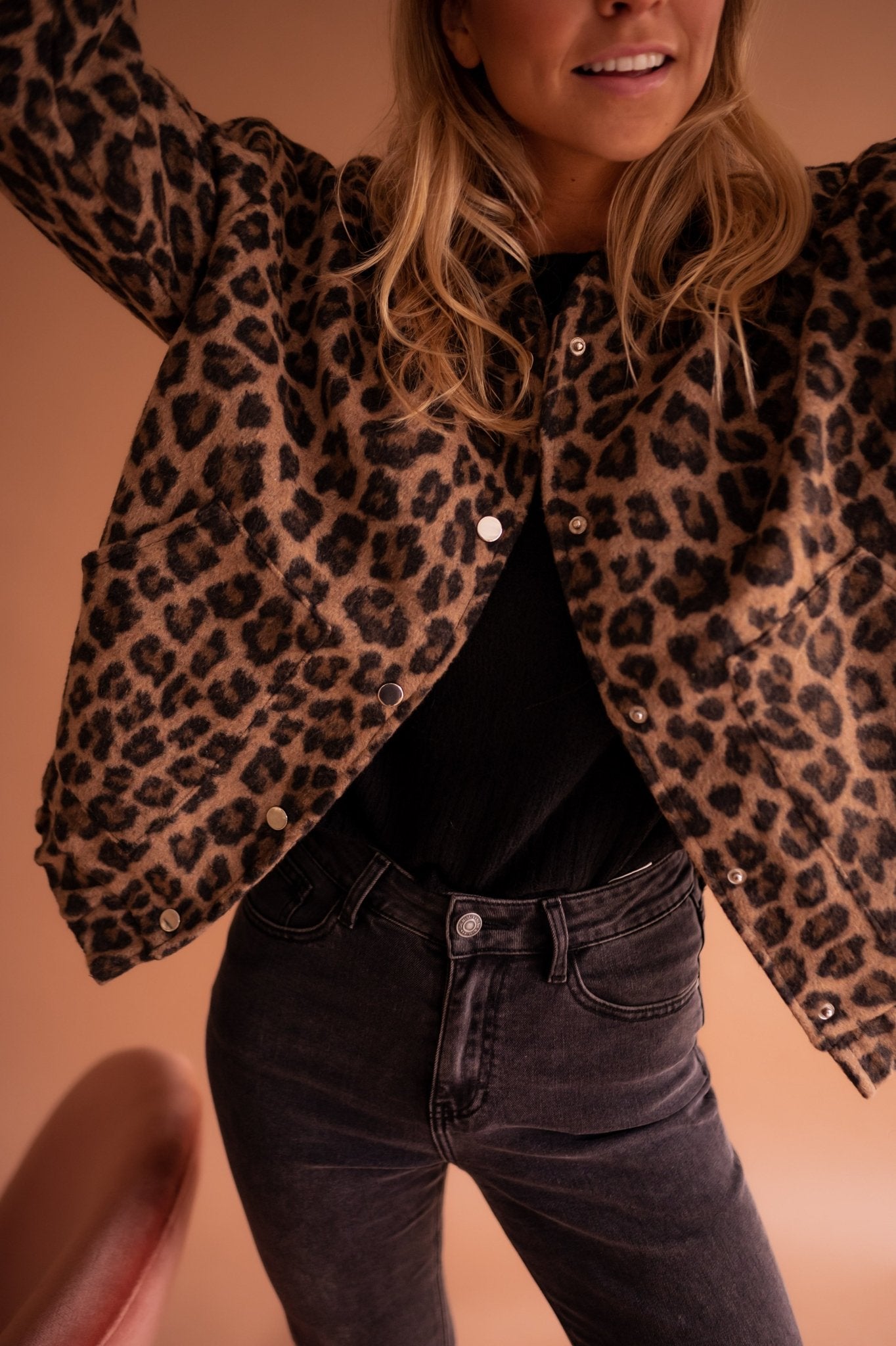 Helene | Jakke med Leopard Trykk