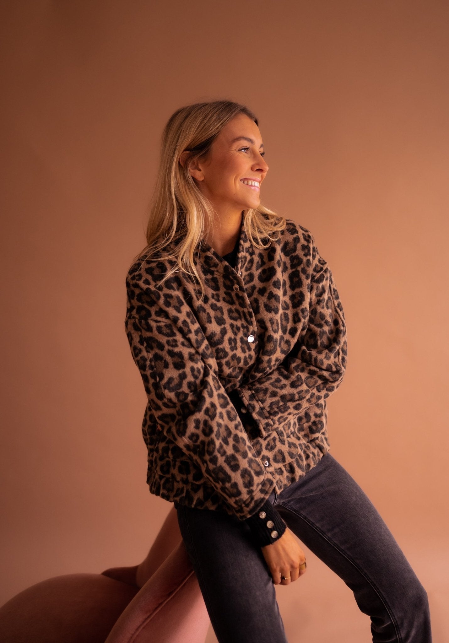 Helene | Jakke med Leopard Trykk