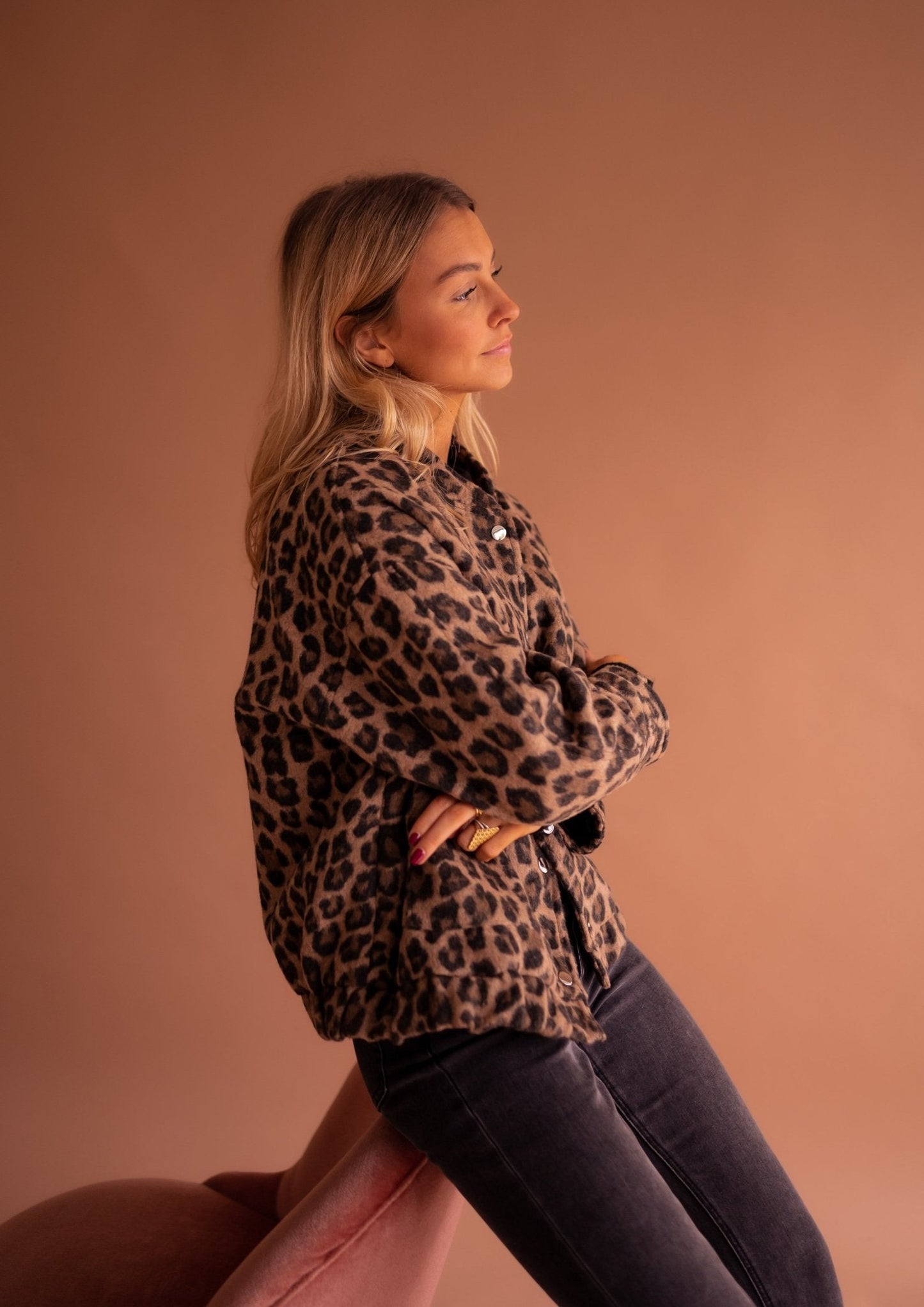 Helene | Jakke med Leopard Trykk