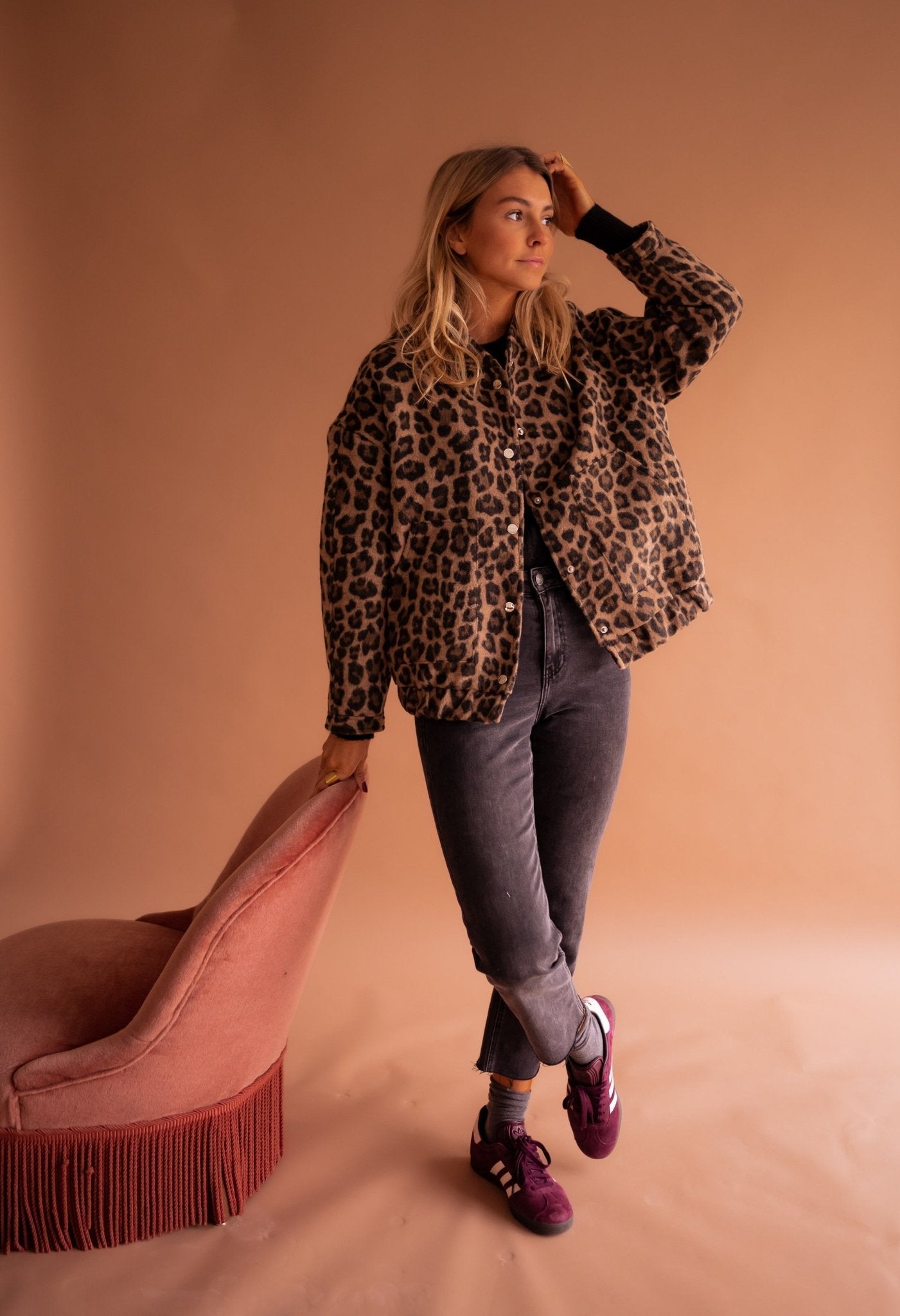 Helene | Jakke med Leopard Trykk