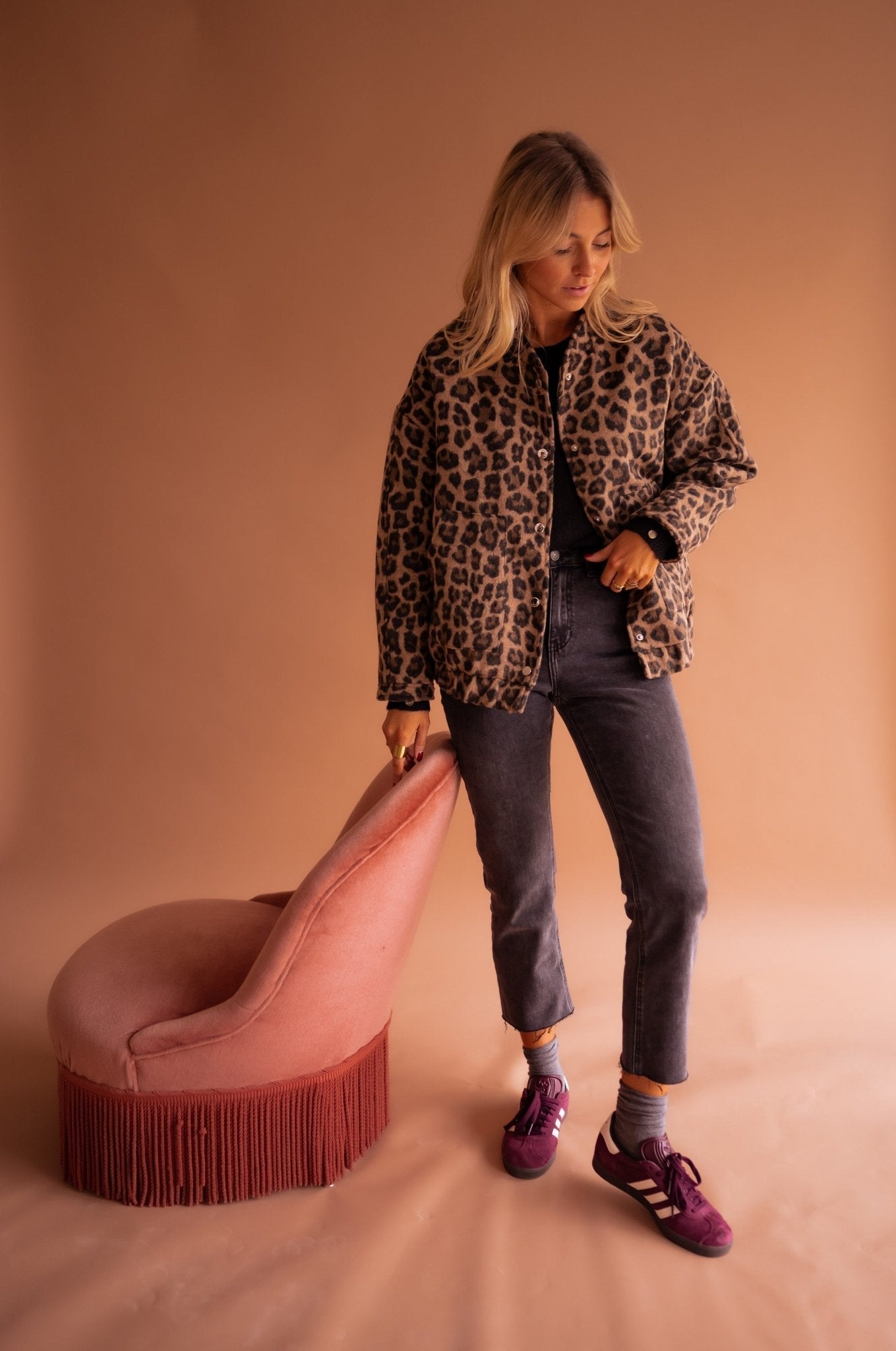 Helene | Jakke med Leopard Trykk