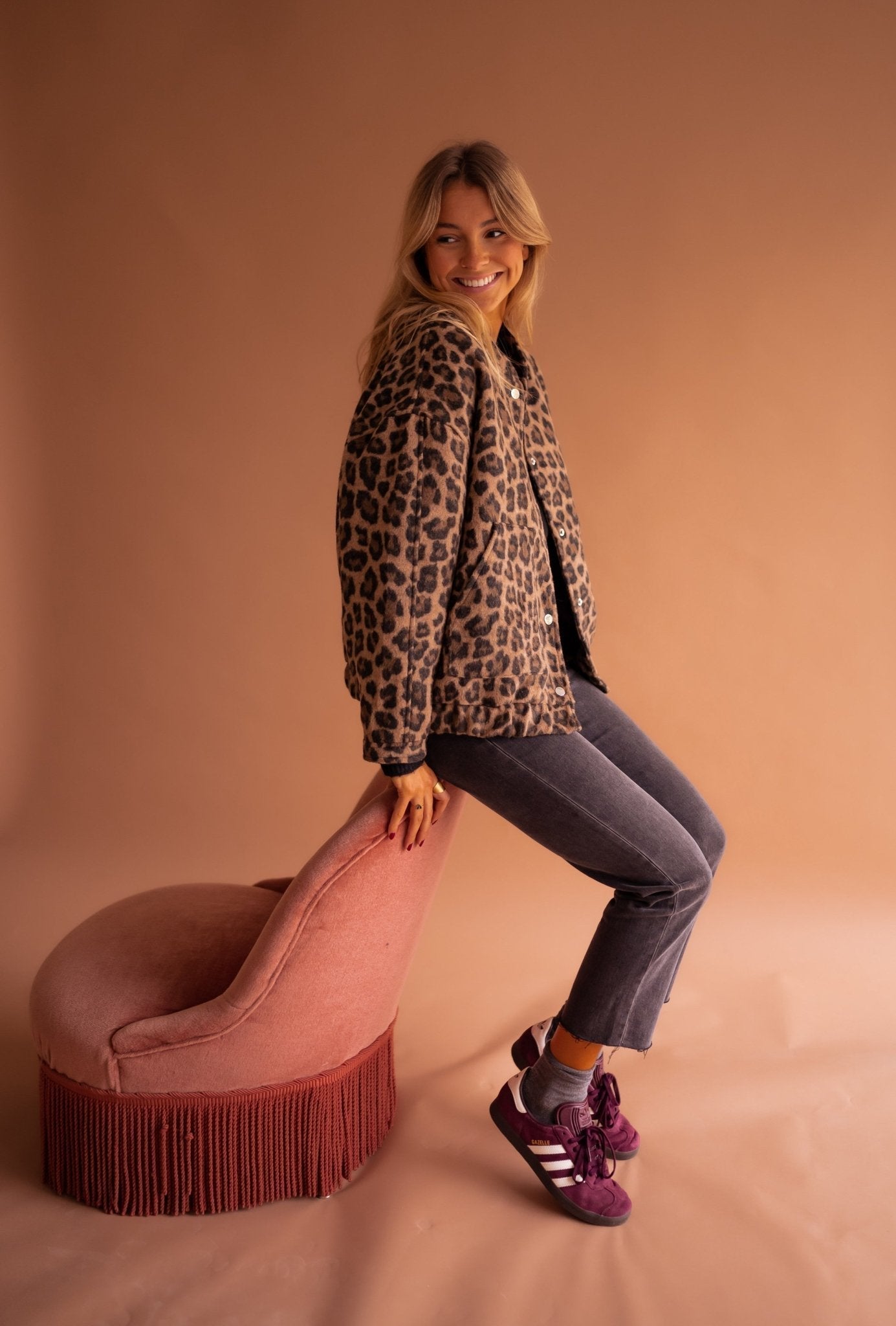 Helene | Jakke med Leopard Trykk