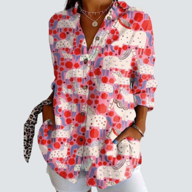 Vera™ | Kunstnerisk Blomsterbluse