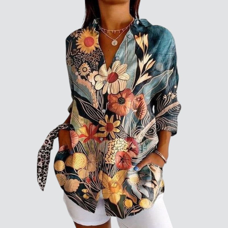 Astrid™ | Kunstnerisk Blomst Bluse