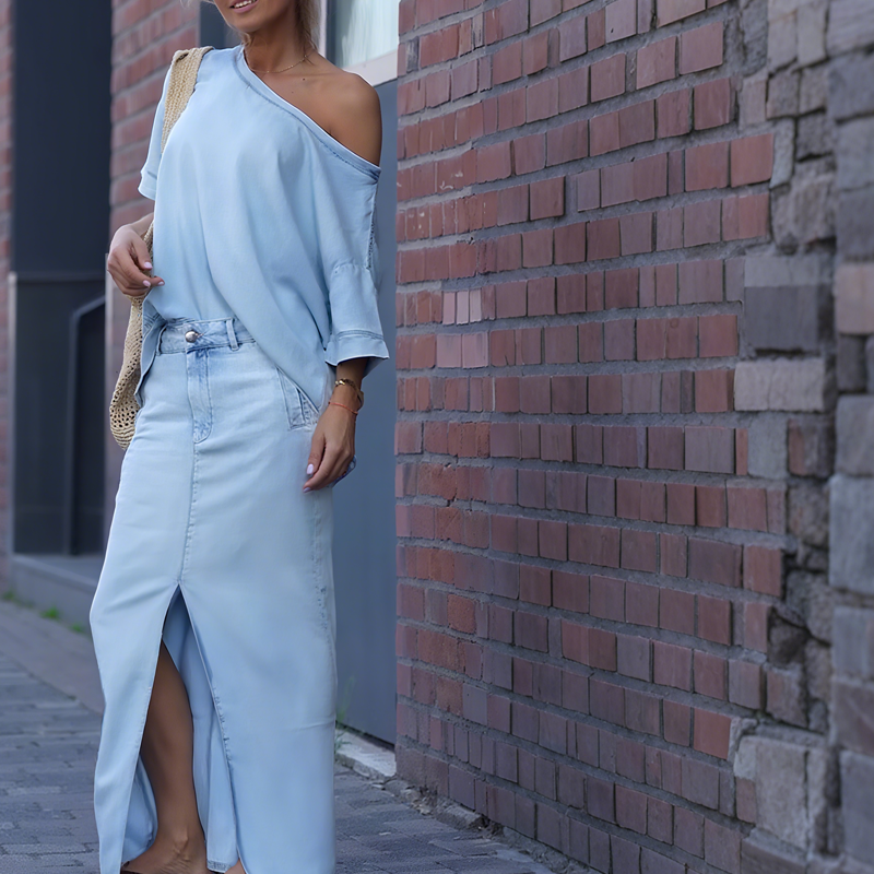Ljosfrida | Off Shoulder Denim Sett