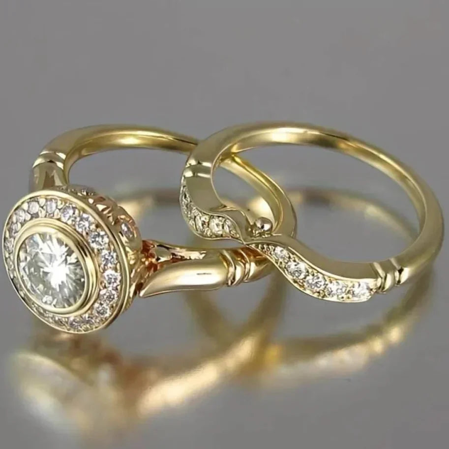 Camryn – Vintage Gull & Zirconia Ringpakke