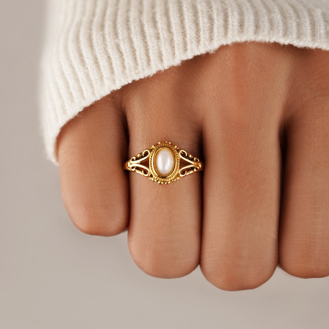 Dorothée | Vintage Kongelig Ring I Perle