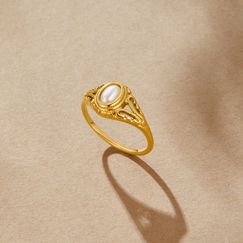 Dorothée | Vintage Kongelig Ring I Perle