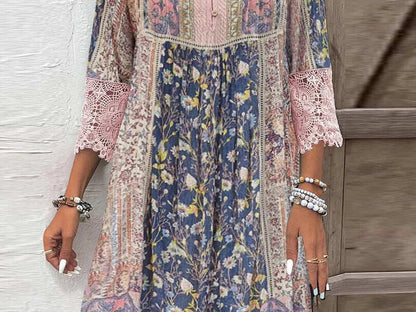 Alvhilde | Vintage Printed Blondekjole