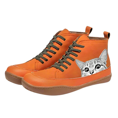 Bjørghild | Unike Sneakers med Katteprint