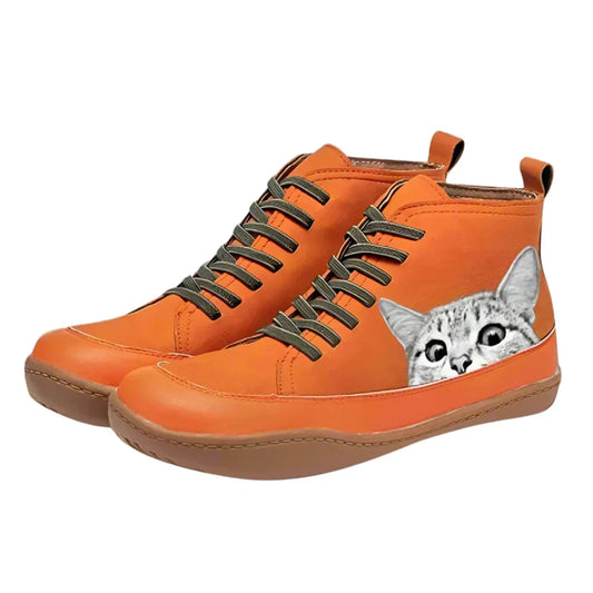Bjørghild | Unike Sneakers med Katteprint