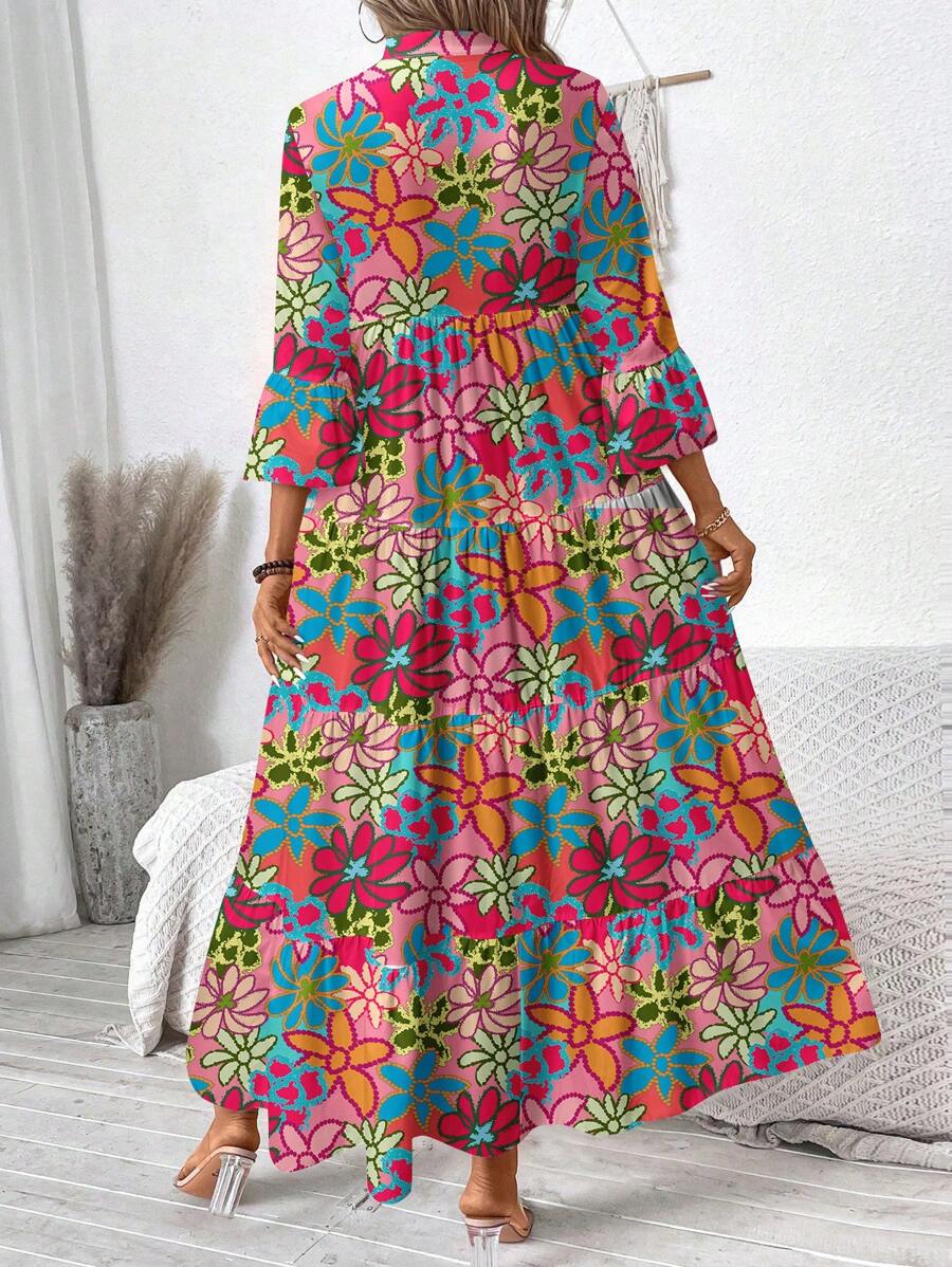 Hegfrid | Blomstrete Bohemkjole I Full Lengde