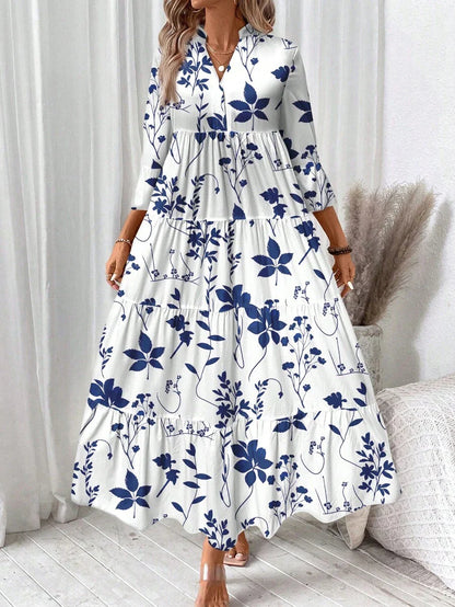 Hegfrid | Blomstrete Bohemkjole I Full Lengde