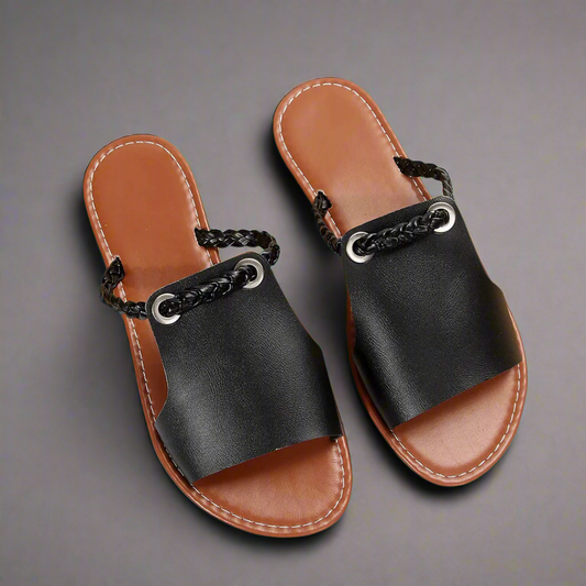 Katelina | Flate Sandaler i Førsteklasses Materialer