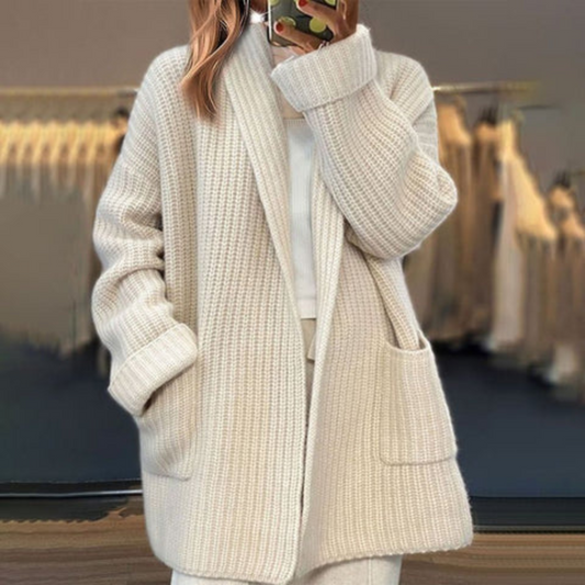 Eldrid | Avslappet Cardigan med Lommer