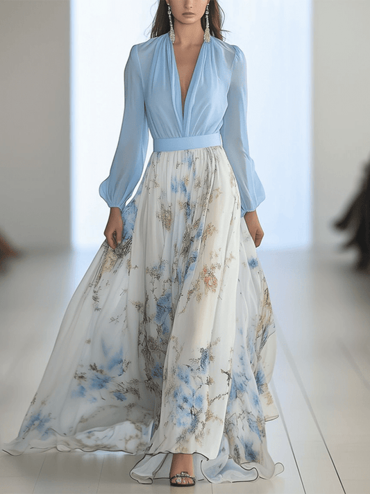 Zara - Elegant Blomster Maxi Kjole