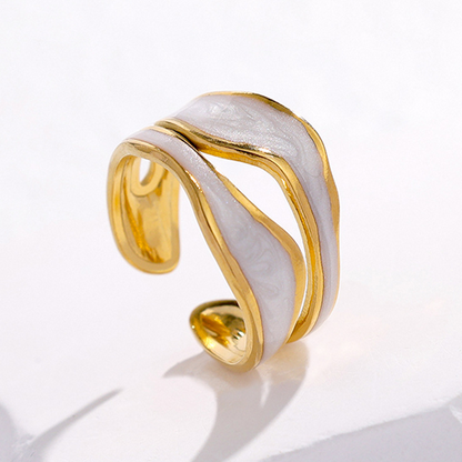 Chandler - Vintage Hvit Gull Ring