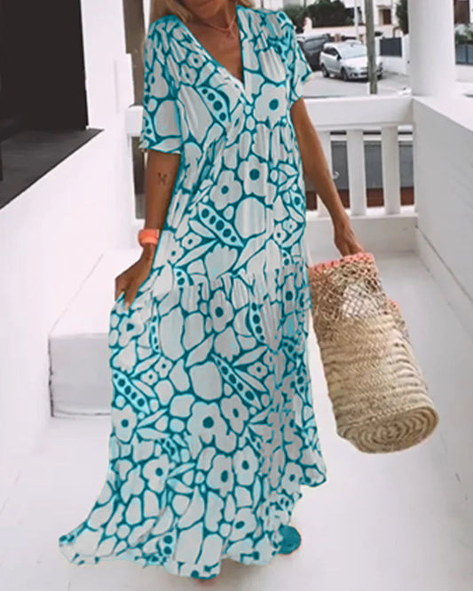 Erle | Elegant midikjole med unikt print